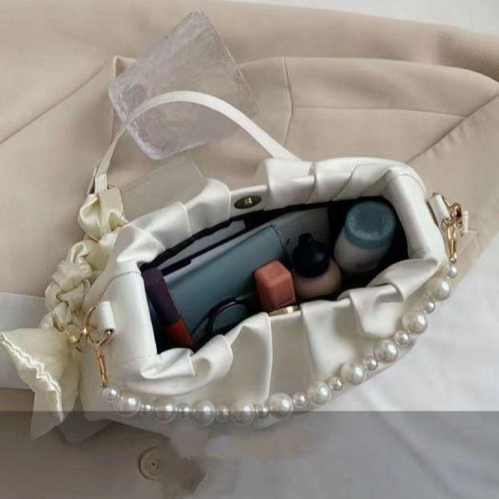 Korean Luxury Crossbody Bag Small Women's Handbags Portable Pearl Shoulder Bag Purses