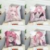 Наволочка для подушки Darling In The FranXX для автомобиля, дивана, декоративная, домашняя, двусторонняя печать, плюшевая, квадратная, декоративная подушка, чехол