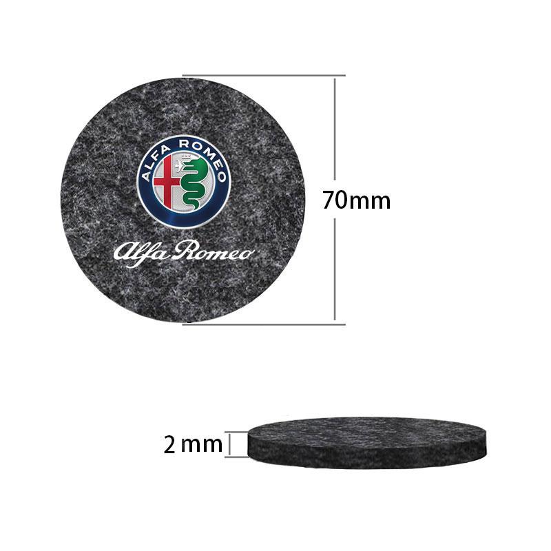 Car Water Coasters Non-slip Insulation Pad Round Cup Groove Mat For Alfa Romeo giulia stelvio giulietta 159 147 156 AccessoriesLR1