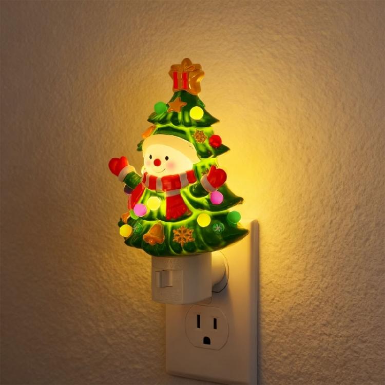 Светодиодный ornament для рождественской елки 110 В Миниатюрное смоляное праздничное дерево Ночник Для детской комнаты Спальни В помещении и на улице