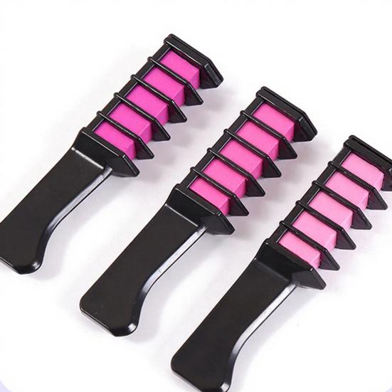 Hair Chalk Comb 6 Colors Washable Instant Hair Dye Comb Halloween Christmas Cosplay Party Disposable Temporary Hair Coloring Comb