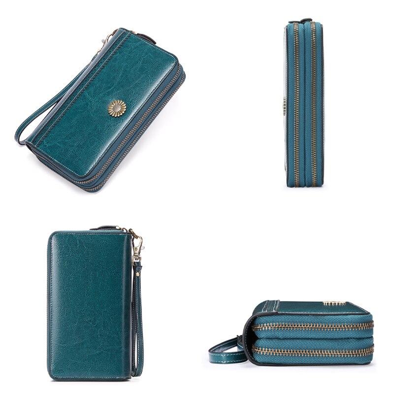 Кошельки из натуральной кожи Zency, новинка 2021 года, роскошная мода для женщин, кошелек с множеством отделов, длинный женский кошелек большой вместительности