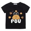Футболки с милым принтом POU, детские футболки с рисунком манги, кавайные комиксы, 100% хлопок, короткие рукава, для мальчиков и девочек, для подростков