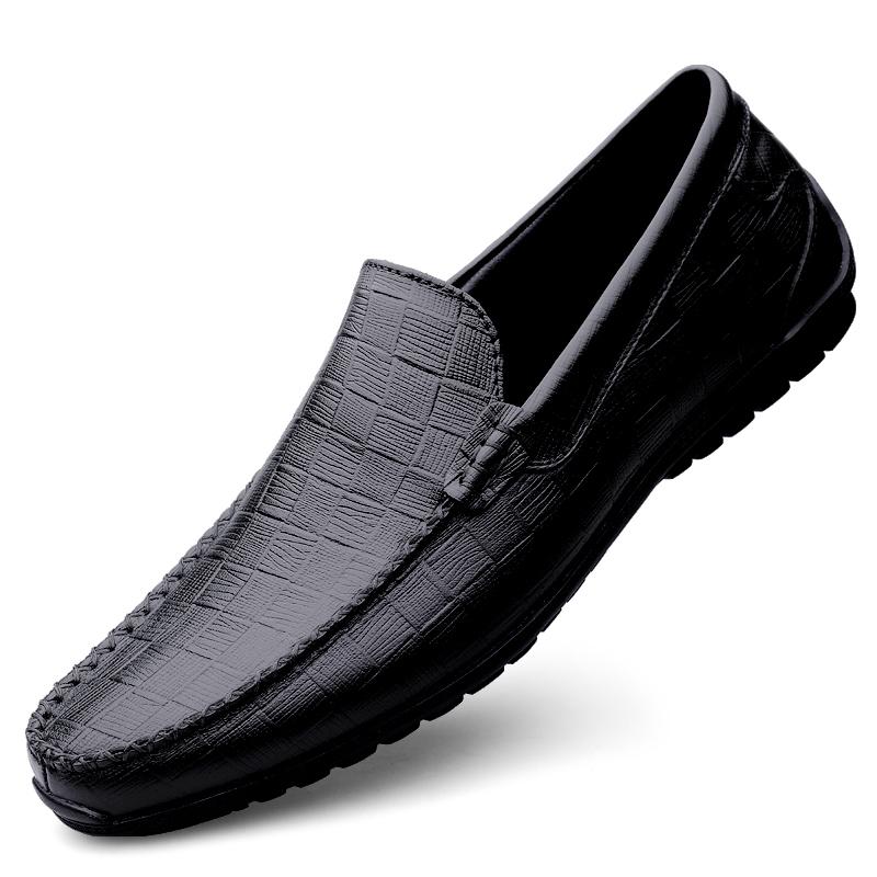 Fashion Luxury Brand Male Casual Shoes British Style Genuine Leather Loafers Comfy Slip On Moccasin High Quality Men's Business Shoes