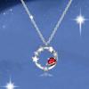 Ожерелье Натуральный гранат Январь Камень-планета Мотив Платина Покрытие 925 Серебряные украшения Аксессуар День рождения Белый день День Рождественский подарок Подарок