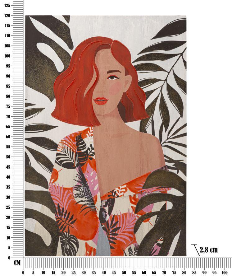 Wall Printing Painting  Lady Jungle -A- Cm 80X2,8X120