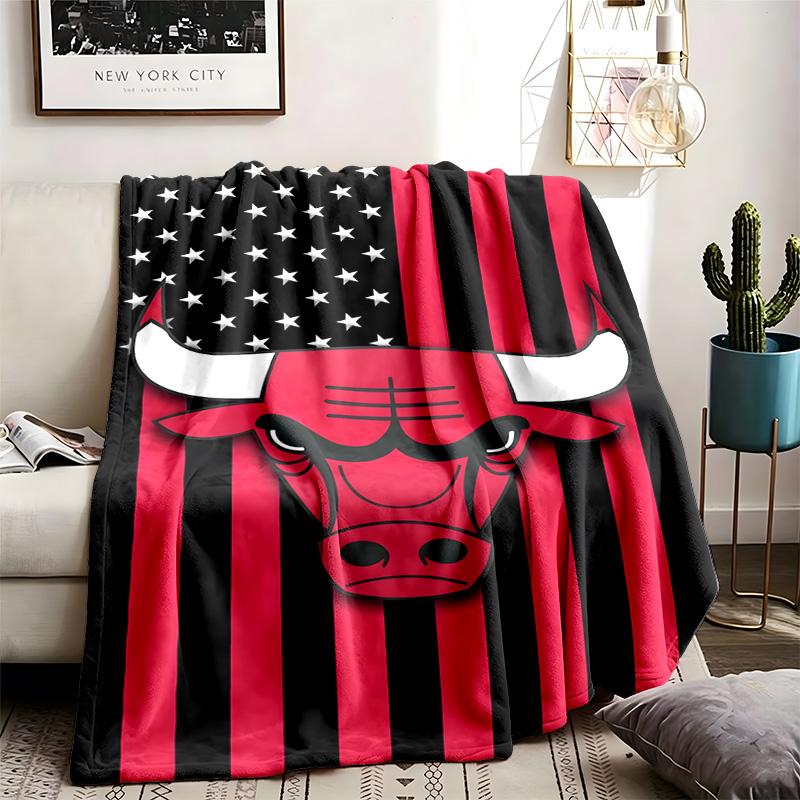 Chicago Bulls Theme Personalized Outdoor Flannel Blankets Soft And Suitable For All Seasons Perfect For Sofas Beds And Camping