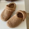 Fur Platform Women Cotton Slippers Short Plush Warm Casual Flats Shoes 2025 Trend Walking Cozy Home Winter Snow Botas De Mujer