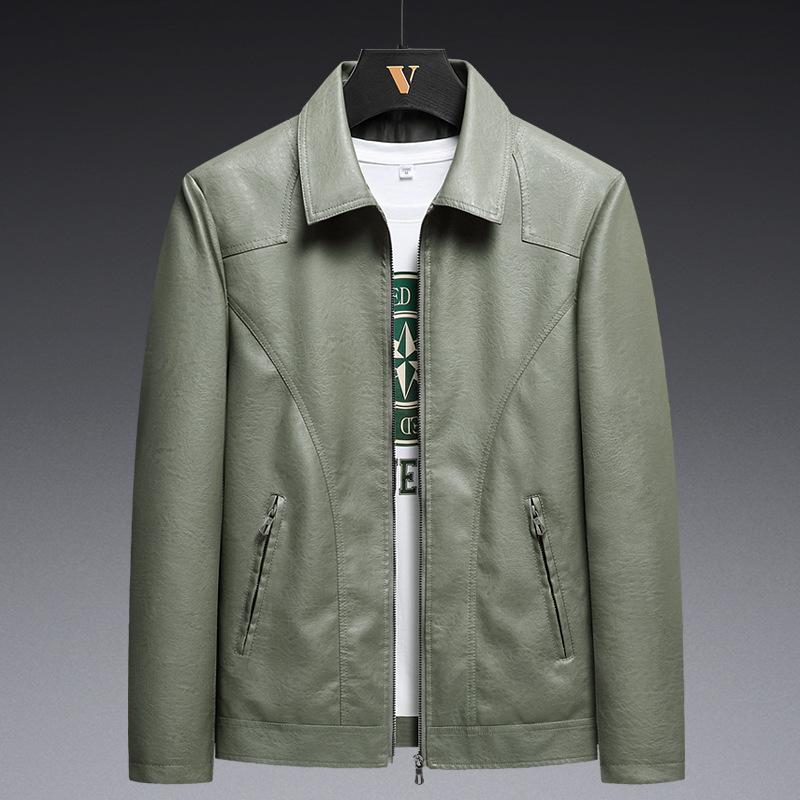Осенняя мужская кожаная куртка с лацканами, корейская мужская кожаная куртка из искусственной кожи, кожаная куртка больших размеров, мужская
