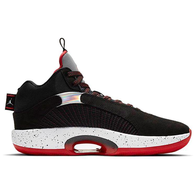 Мужские кроссовки Air Jordan 35 Bred черные огненно-красные со светоотражающим эффектом и серебром CQ4227-030