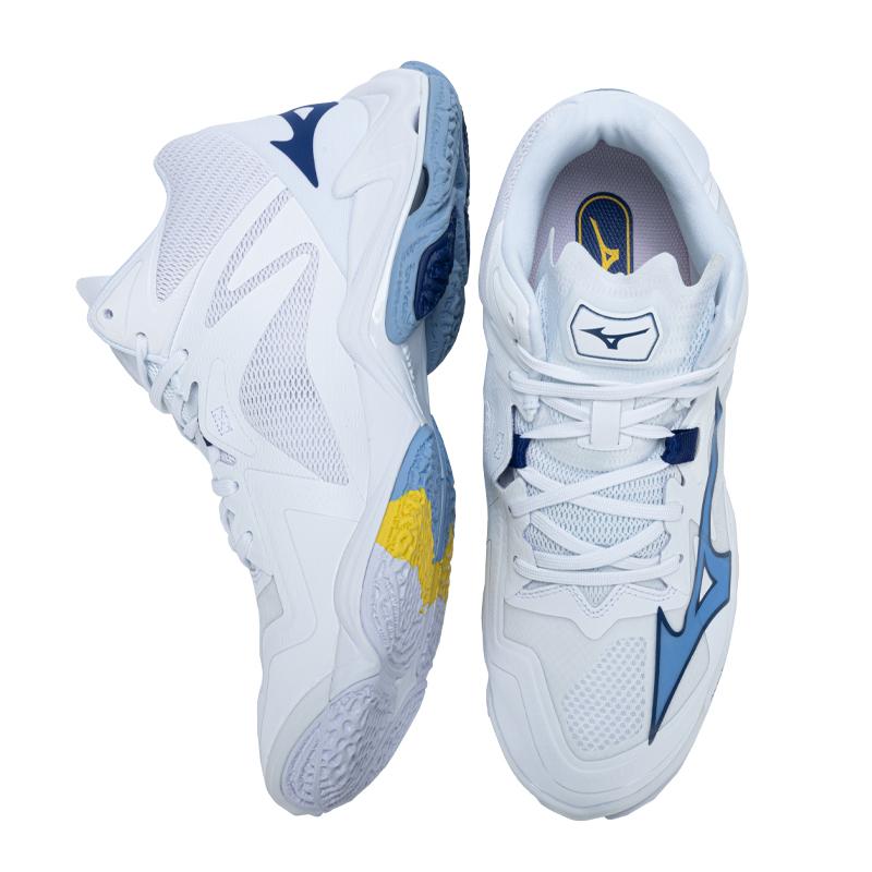 Mizuno Кроссовки унисекс Wave Lightning Z8 Mid Белый Колокольчиковый Синий Цвет Бел-Эйр-Синий V1GA240597