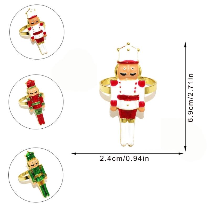 Фестивальные металлические держатели для салфеток с дизайном рождественского солдатика 6 шт. Прочный незаменимый элемент для сервировки кухонного стола