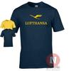 Lufthansa Авиакомпания Футболка Классический Логотип Авиакомпаний 50-е 60-е Аэропорт Самолет