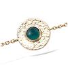 [R1551] - Gold Plated Bracelet 'Cléopatra' Golden Green - 12 Mm