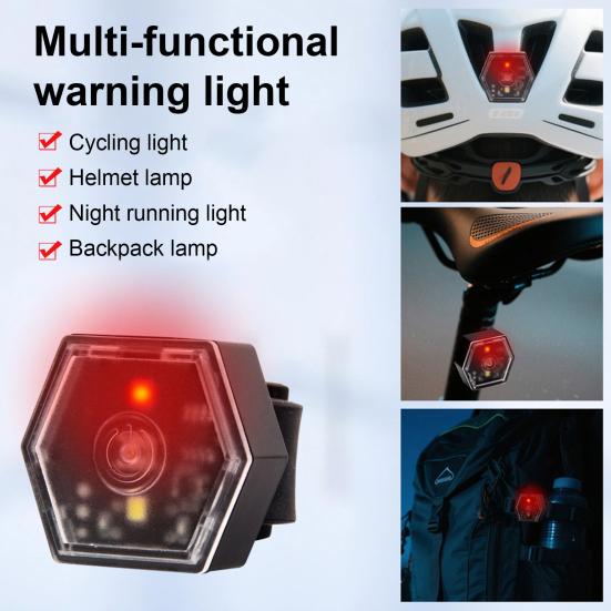 Многофункциональный предупреждающий фонарь, водонепроницаемый, мини, велосипедный задний фонарь, портативный, легкий, для ночного бега на шлеме, для крепления на рюкзаке, светодиодный фонарь