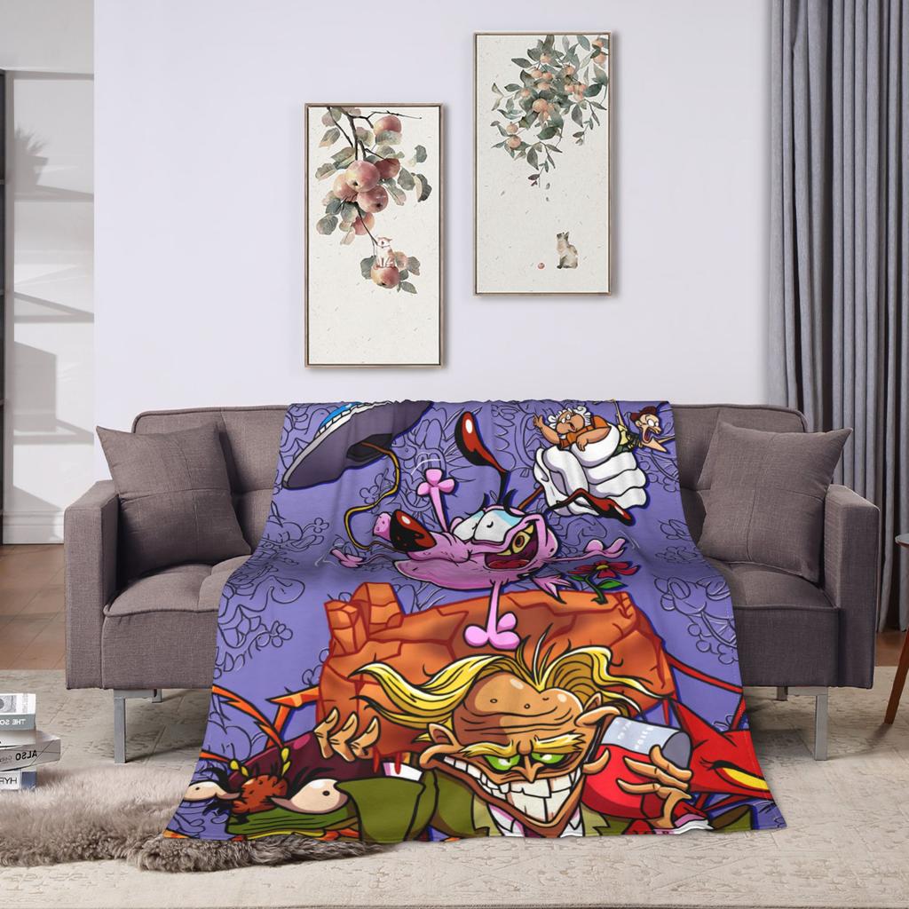 Courage Cowardlys Dog Blanket Quality Warm Soft Cartoon Bedding Throws Winter Travel Outdoor Fashion Bedspread