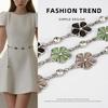Four-leaf Clover Flowers Metal Waist Chain Women's Retro Bohemian Dress Accessories Decorative Belt Women