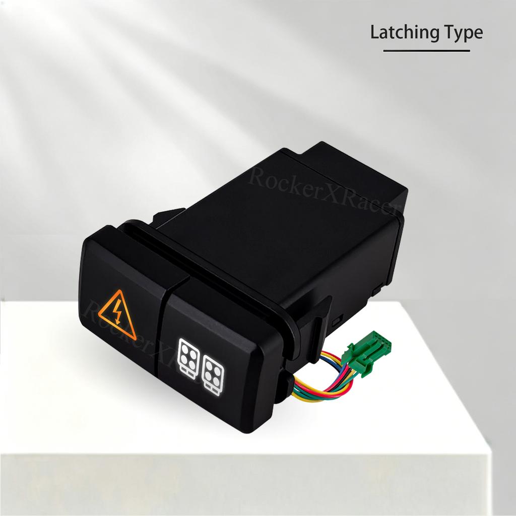 2 In 1 Dual Switch 12V LED Horizontal Push Button Front Rear Fog Seat Heater Lock For Toyota 4Runner FJ Landcruiser 100 Prado Battery Switches5