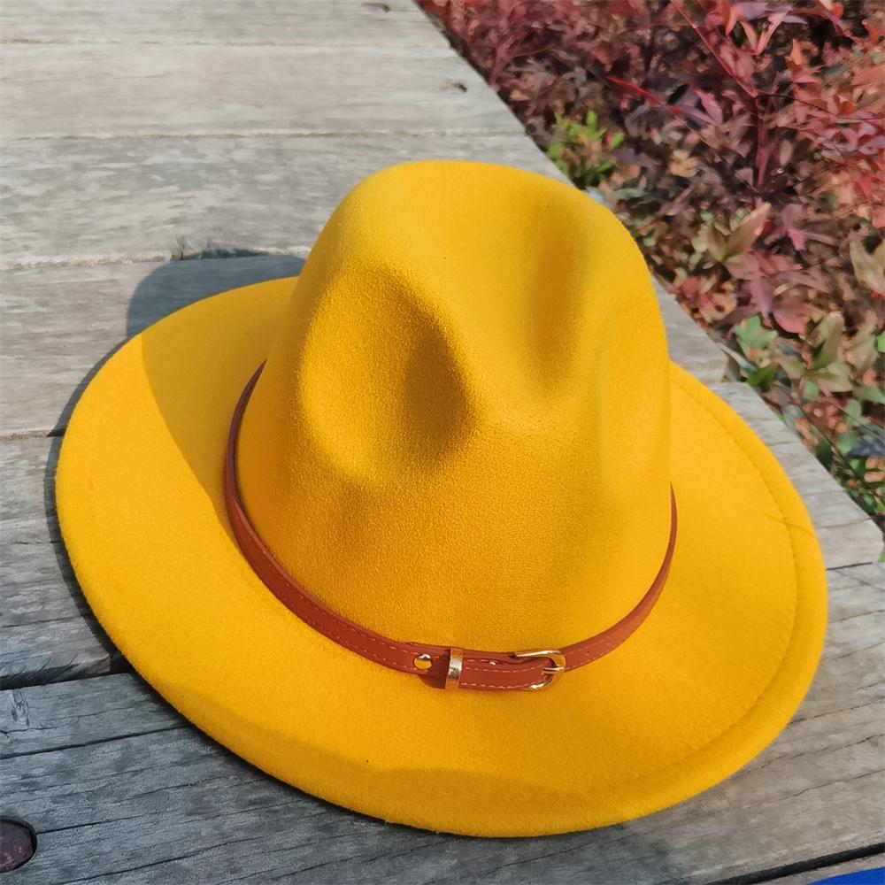 simple fedora hat for men Fedoras men Custom hat genuine leather belt panama unisex church hat Fascinator Felt Panama Cap