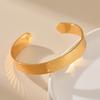 Classic Plain Open Cuff Bracelet Minimalist Business Style Unisex Metal Wristband