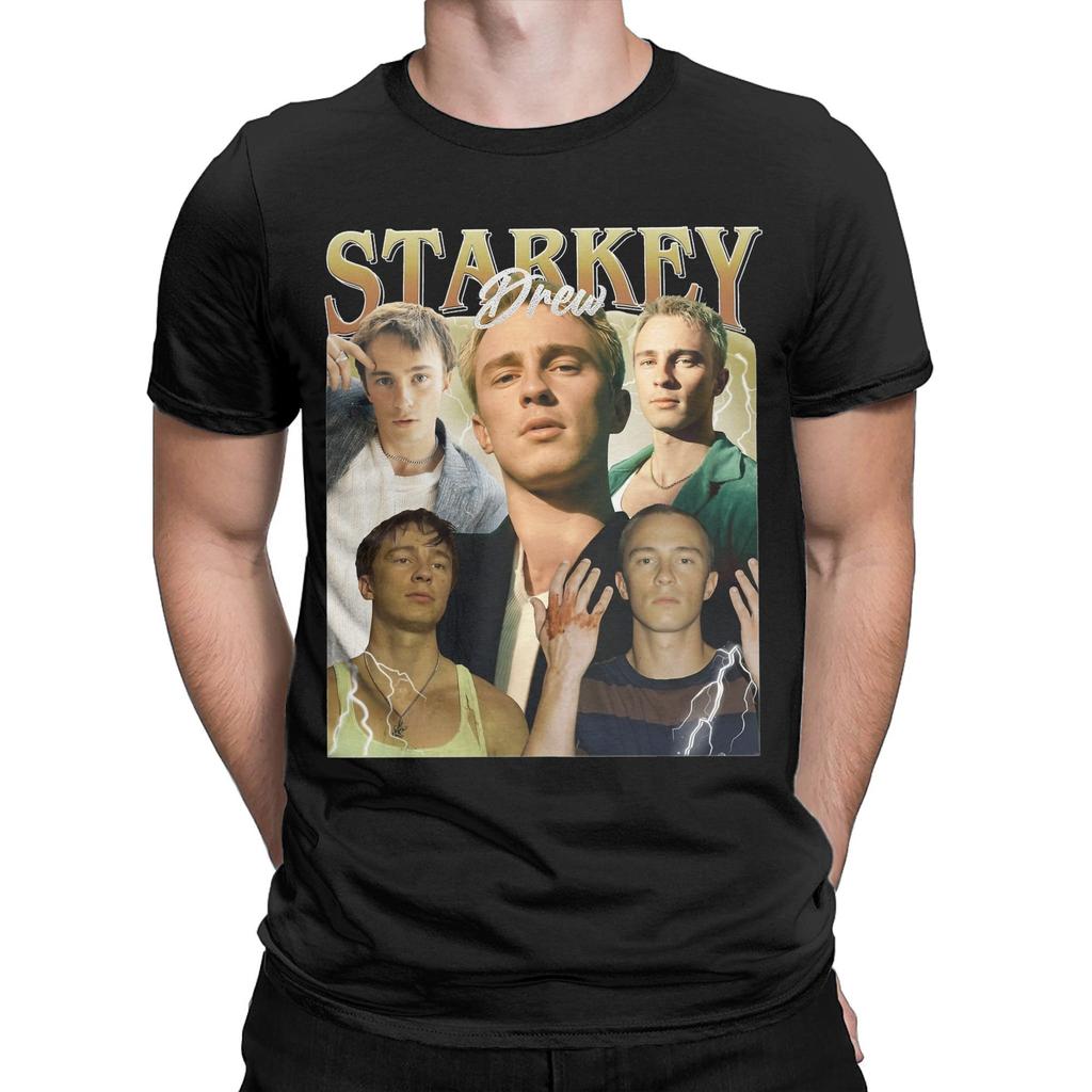 Винтажная футболка Drew Starkey Мужская Хлопковая Смешная Футболка С Круглым Вырезом Футболка С Коротким Рукавом Одежда С Принтом