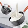 Wood Handle Cooking Saucepan with Lid and Pour Spout Frying Pan Durable Soup Pot  Noodles