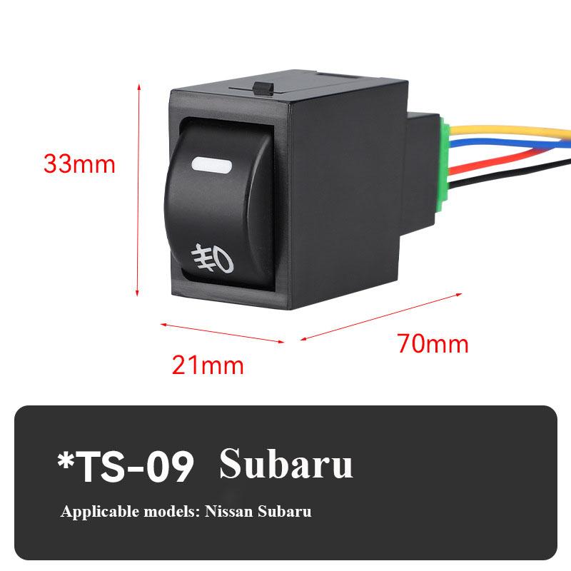 Car LED Power On Off Rear Fog Light Switch Button With Cable For Car Accessories