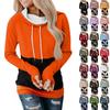 Women's Casual Fashion Solid Color Long Sleeve Pullover Hoodies Sweatshirts
