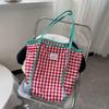 Women Shoulder Bag Checkered Pattern Casual Shopping for Work Outdoor Spring