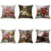 Living Room Bedroom Decor Luxury Soft Pillowcase Retro Oil Painting  Beauty Safflower