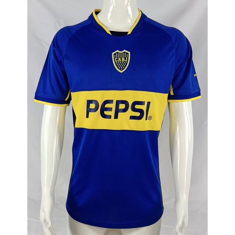 Boca Juniors Retro Soccer Jersey 10 Riquelme 9 Palermo 97-98 Maradona Short Sleeve Long Football Shirt