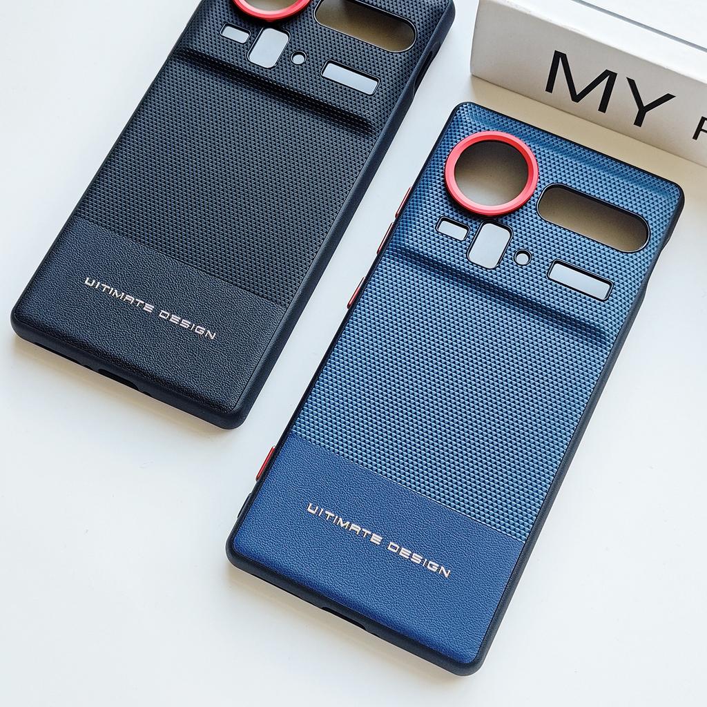 Для ZTE Nubia Z80 Z70 Z70S Ultra ПУ Кожа Дружелюбная к Коже Контрастные Цвета Клавиши Рамка для Камеры Защитная Задняя Панель Мягкий Чехол