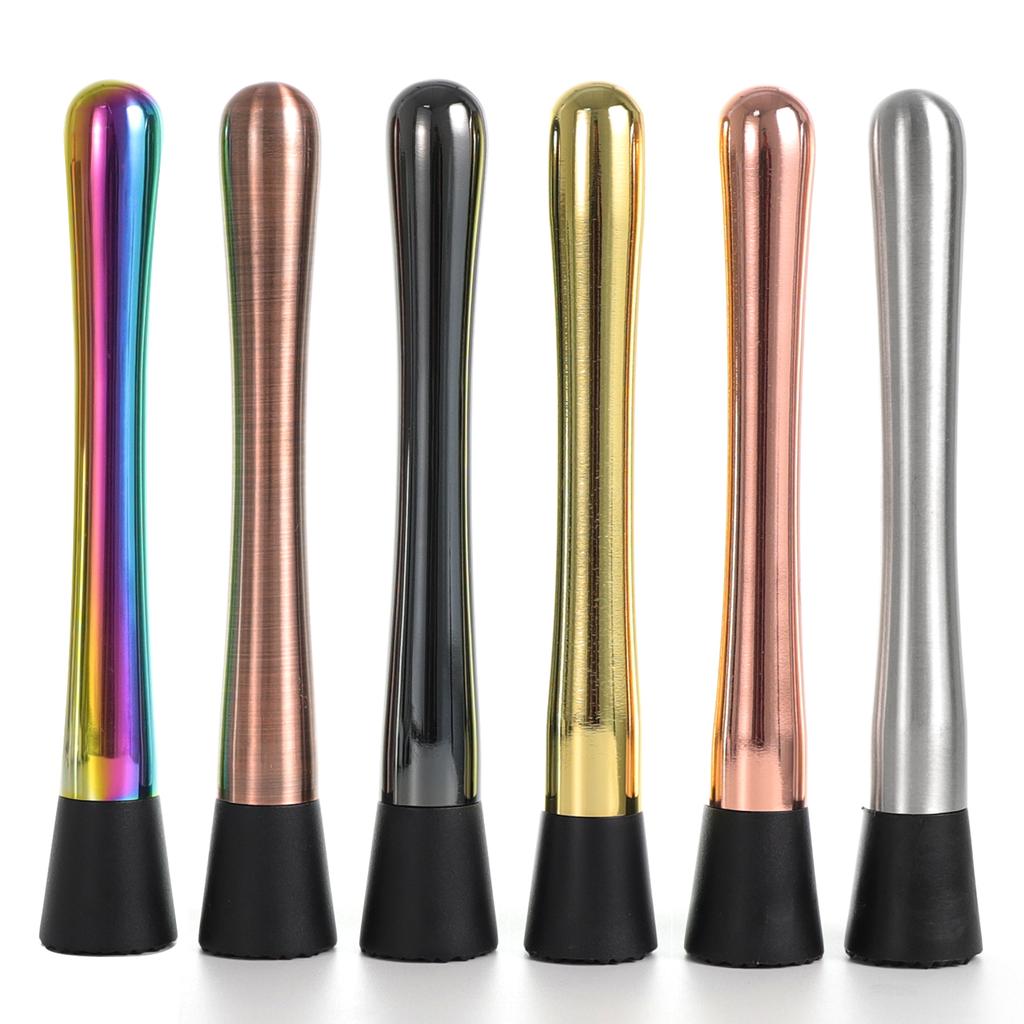 Мадлер для коктейлей 8-дюймовый коктейльный мадлер из нержавеющей стали с рифленой нейлоновой головкой для измельчения фруктов