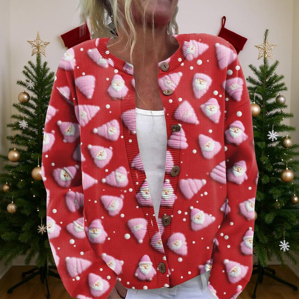 Women'S Christmas Sweater Cute Fun Christmas Sweater Fall And Winter Long Sleeve Knitted Sweater