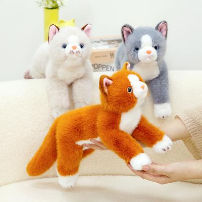Мягкая лежачая модель симуляция кошка плюшевая игрушка милый котенок кукла дети успокаивающая компания подушка-игрушка тряпичная кукла