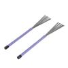 2 Pcs Drum Brush Retractable Steel Wire Rubber Handle Jazz Drum Brushes for Performance Purple