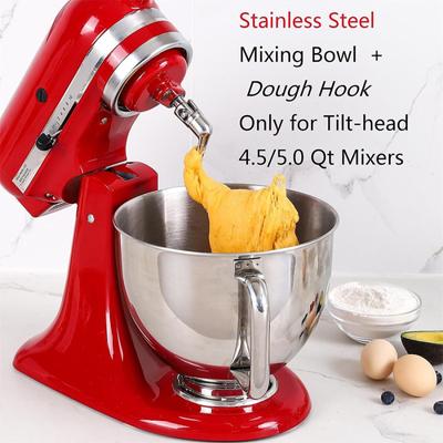 KitchenAid Плита из нержавеющей стали 304 Чаша для смешивания 4,5 л Ручка Венчик Чаша 5 кварты Машина для приготовления пасты