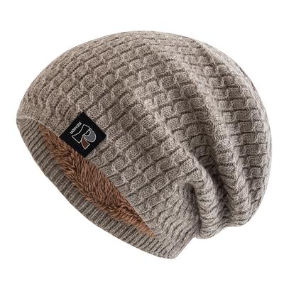 Новые унисекс зимние шапки Модные шапки-бини с отворотом Флисовая подкладка Теплые вязаные шапки Мужские Женские Шапка-бини для лыжного спорта с буквенной этикеткой