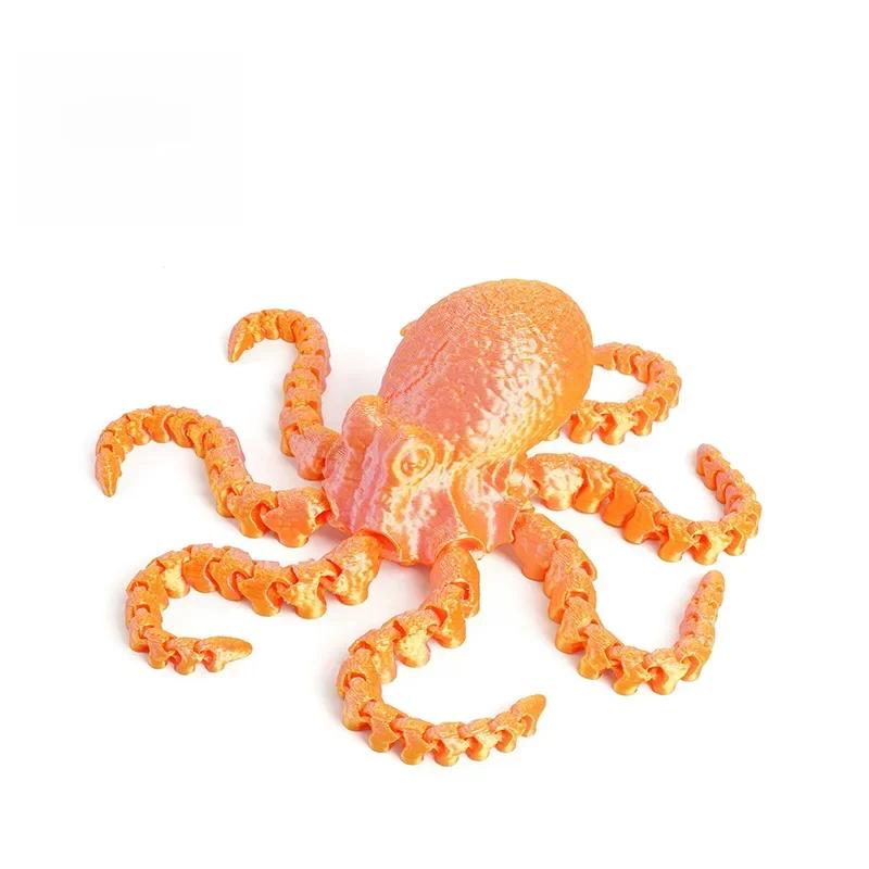 1pc 3D Printed Octopus Ornament Creative Animal Landscape Decorations Simulated Octopus Desktop Home Model Party Children's Gift