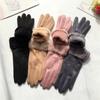 Full Fingers Mittens Soft Women Winter Gloves Fashion Suede Gloves  Skiing