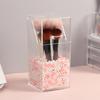 Acrylic Flip Storage Box Transparent Dust-proof Cosmetic Tool Organizer Desk Decor Pen Holder Makeup Brushes Organizer
