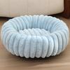 New Pet Nest High Gram Straight Strip Rabbit Plush Pet Mat Long Hair Round Cat Nest Winter Warm Dog Bed Dog Kennel