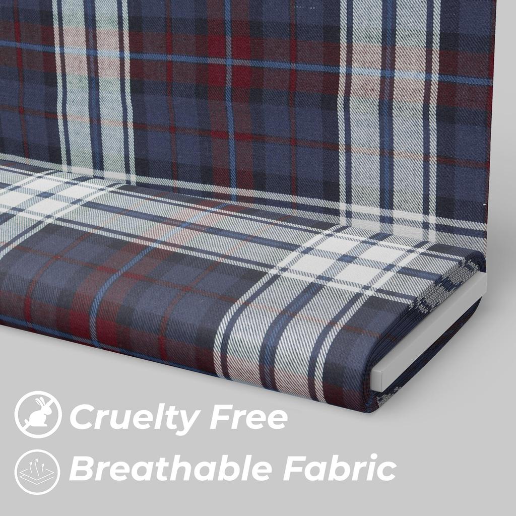 100% Pure Cotton Red & Blue Checkered Fabric – 180 GSM, 145 Cm Width, Mill Made