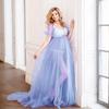 2022 European & American Tulle Maternity Photography Long Dress, Mid-Length with Drawstring, Floor-Length, Style 1204