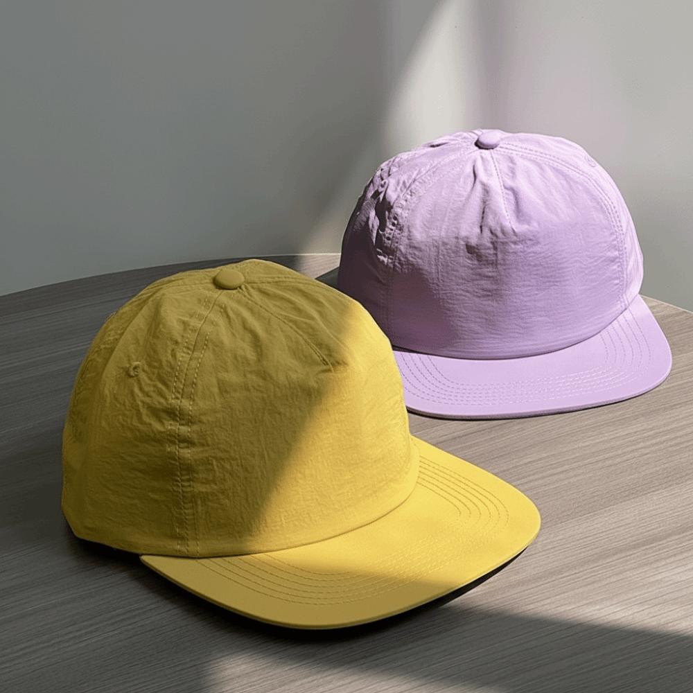 Flat Brim Baseball Hats Quick Drying Snapback Cap Fashion 5 Panel Peaked Hat for Men and Women