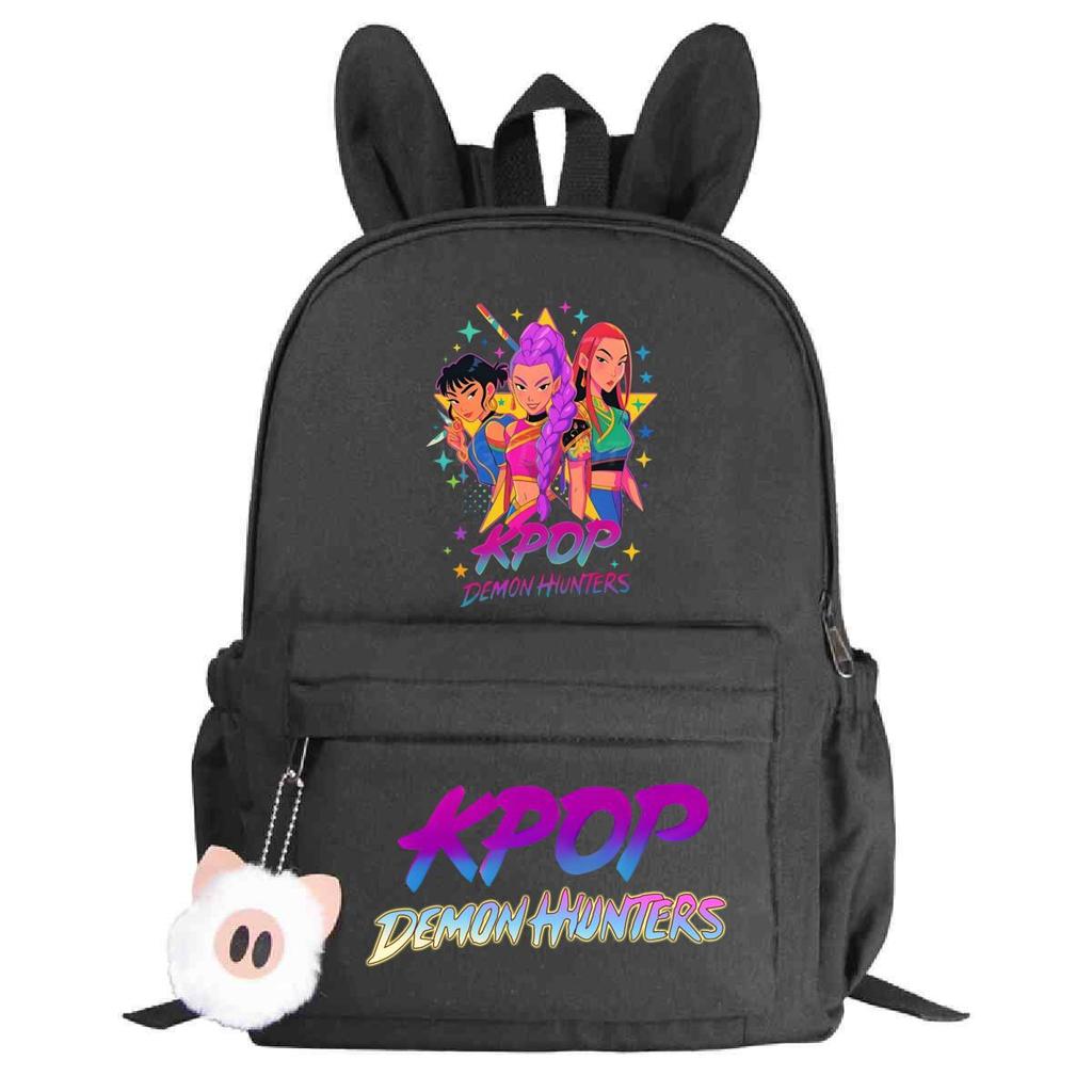 Kpop Anime Cartoon Print Student Korean Version Schoolbag Lightweight Cute Rabbit Ear Backpack
