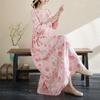 2025 Women New Plus Size Spring Long Dress Vintage Basic Long Sleeve Loose Casual Maxi O-Neck Floral