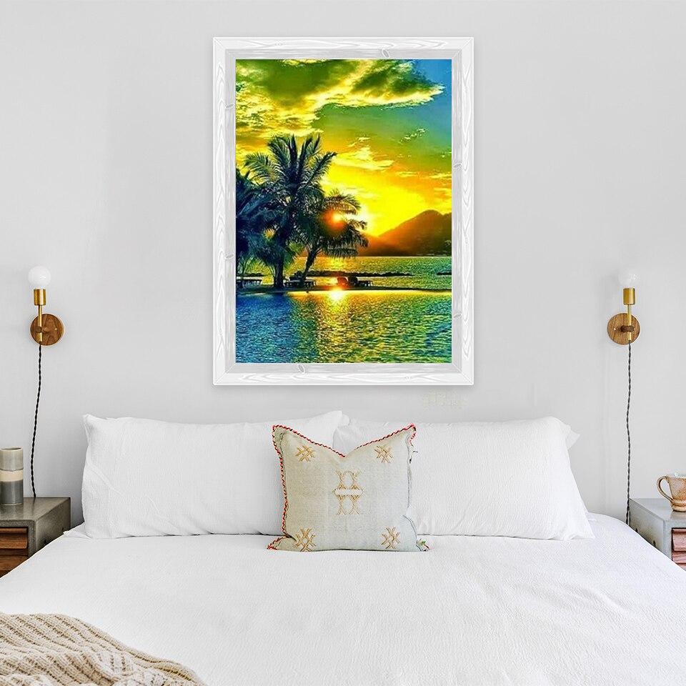 Новая 5D DIY Алмазная Картина Полная Круглая Дрель Пейзаж Вышивка Крестом Вид На Море Алмазная Вышивка Ремесла Домашний Декор Искусство Подарок