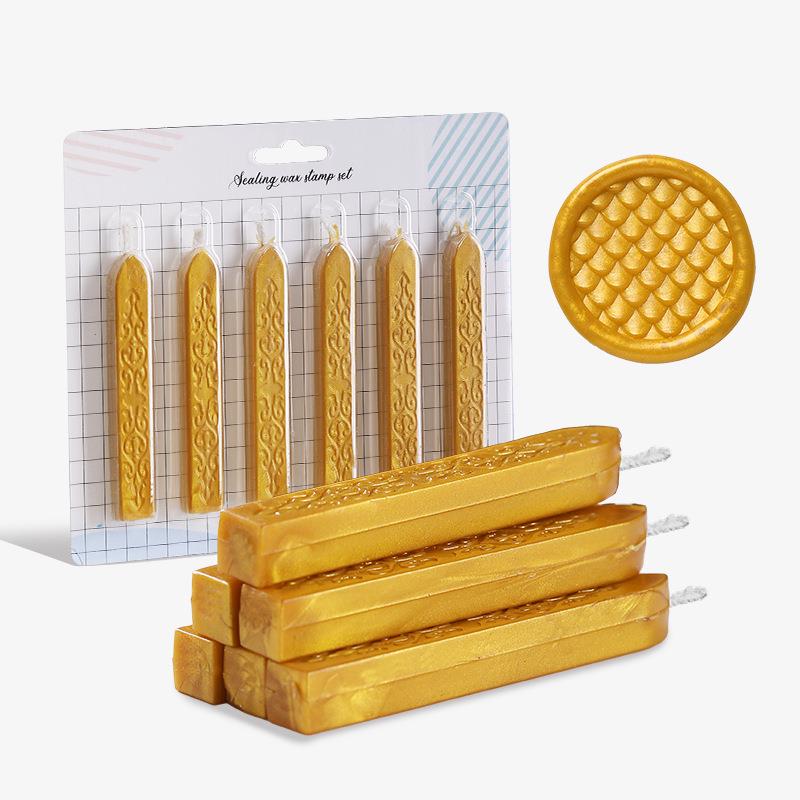 Высококачественный набор из 6 предметов, печатей, восковых палочек, печатей, антикварных свечей из сургуча с фитилем для почтовых писем в стиле ретро, винтаж