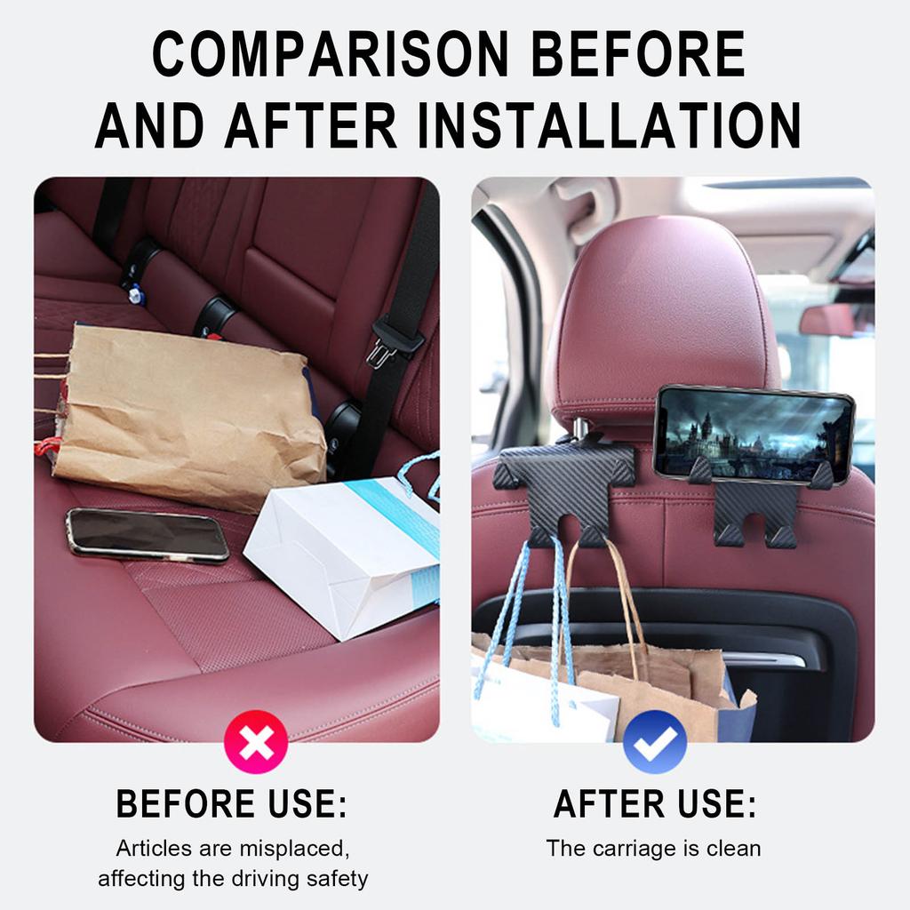 Multi-functional Two-in-one Vehicle-mounted Hook Wholesale Car Rear Mobile Phone Bracket Hook